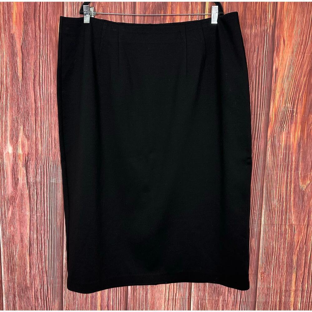 Eileen Fisher Womens Black Pull On Skirt Stretch Tencel Lyocell Career Work 2X